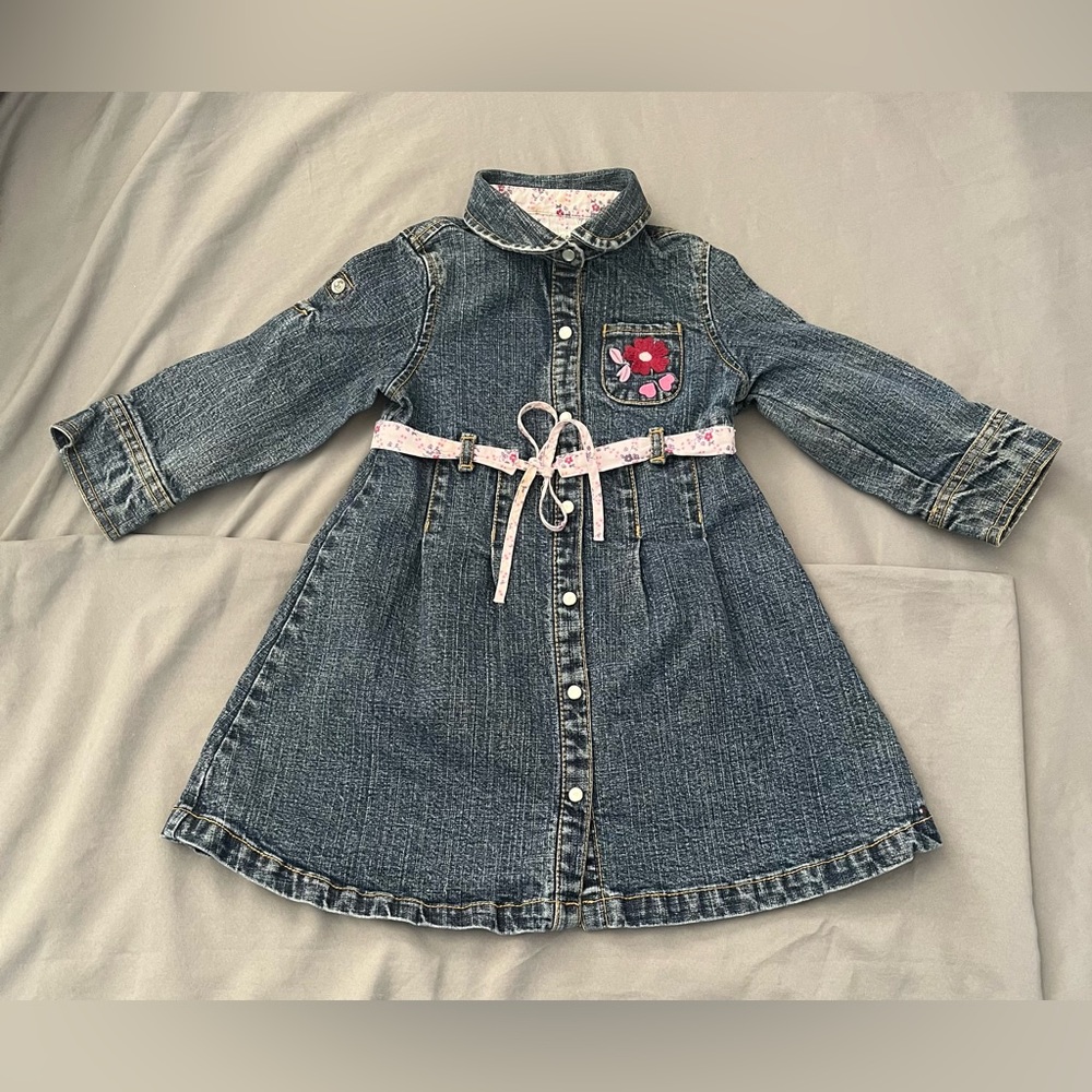 Girls Infant Toddler Tommy Hilfiger Long Sleeve Denim Dress Size 2T [D-12]